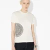 Camiseta Baby Tee con estampado de laurel blanco Camiseta Baby Tee con estampado de laurel blanco