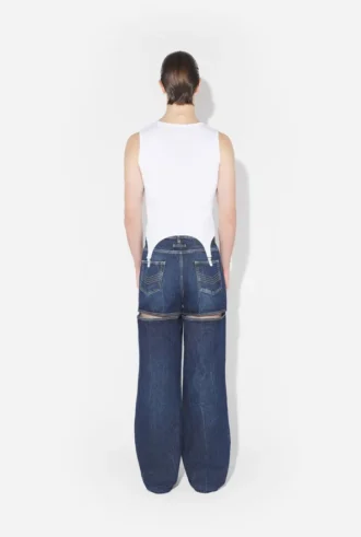 Camiseta sin mangas con liguero en blanco