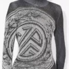 El jerseis gris con estampado de laurel El jerseis gris con estampado de laurel