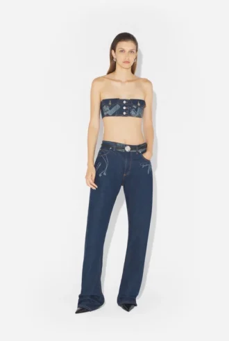 El sujetador de denim con efecto trampantojo