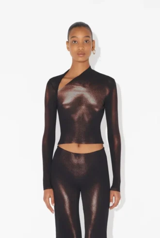 El top corto Body Dust en color bronce