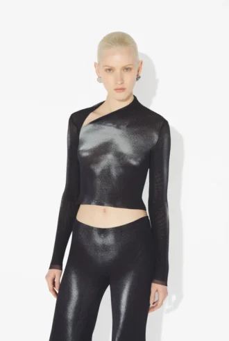 El top corto Body Dust plateado