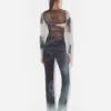 El top gris Blurry Roses