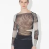 El top gris Blurry Roses