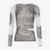 El top gris Blurry Roses