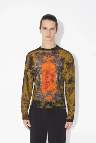 El top oversize de tul caqui «Madaillon»