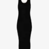El vestido doble drapeado negro El vestido doble drapeado negro