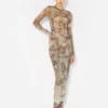 El vestido largo beige Madaillon