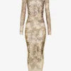 El vestido largo beige Madaillon