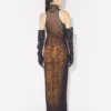 El vestido largo drapeado «Wood» El vestido largo drapeado «Wood»