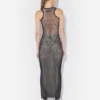 La falda larga negra con estampado de espirales La falda larga negra con estampado de espirales