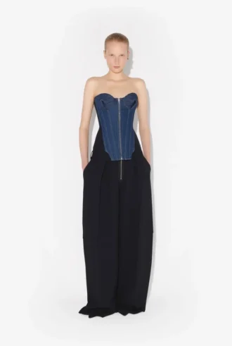 Le corsé de denim bimaterial Le corsé de denim bimaterial