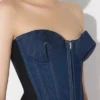 Le corsé de denim bimaterial Le corsé de denim bimaterial