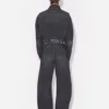 La chaqueta de denim negro con tiras La chaqueta de denim negro con tiras
