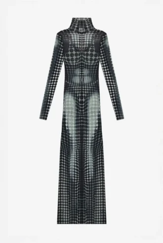 Reedición: el vestido con estampado de lunares blancos y negros