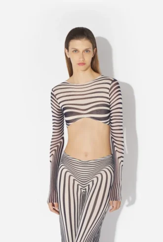Reedición – Top corto Body Morph azul marino