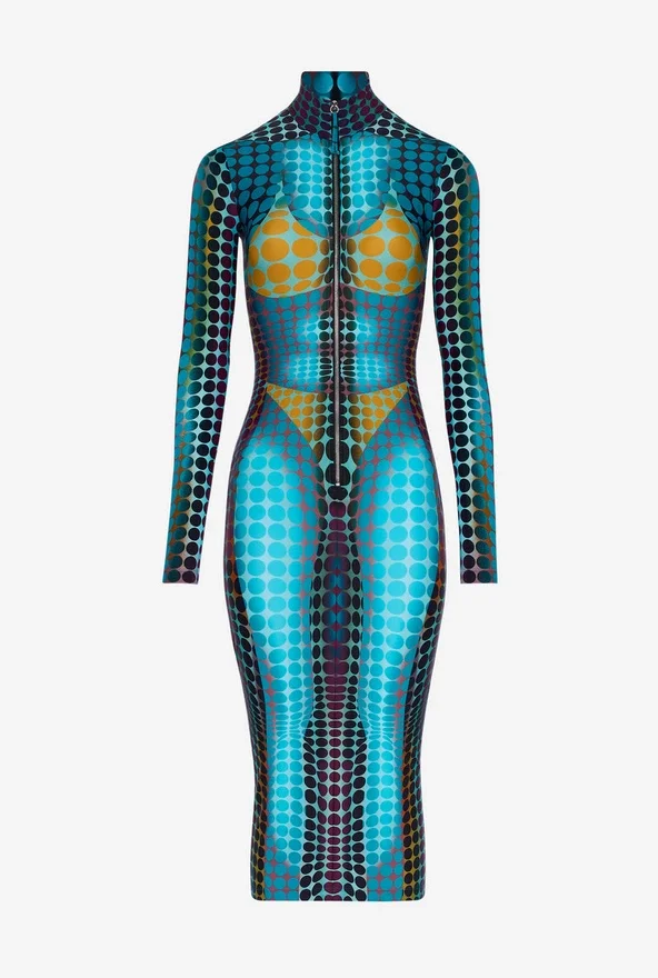Reedición: vestido con estampado de lunares azules Reedición: vestido con estampado de lunares azules