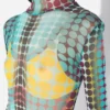 Reedición: vestido largo con estampado de lunares azules
