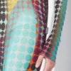 Reedición: vestido largo con estampado de lunares azules