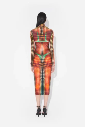 Reedición: vestido midi de lunares marrones